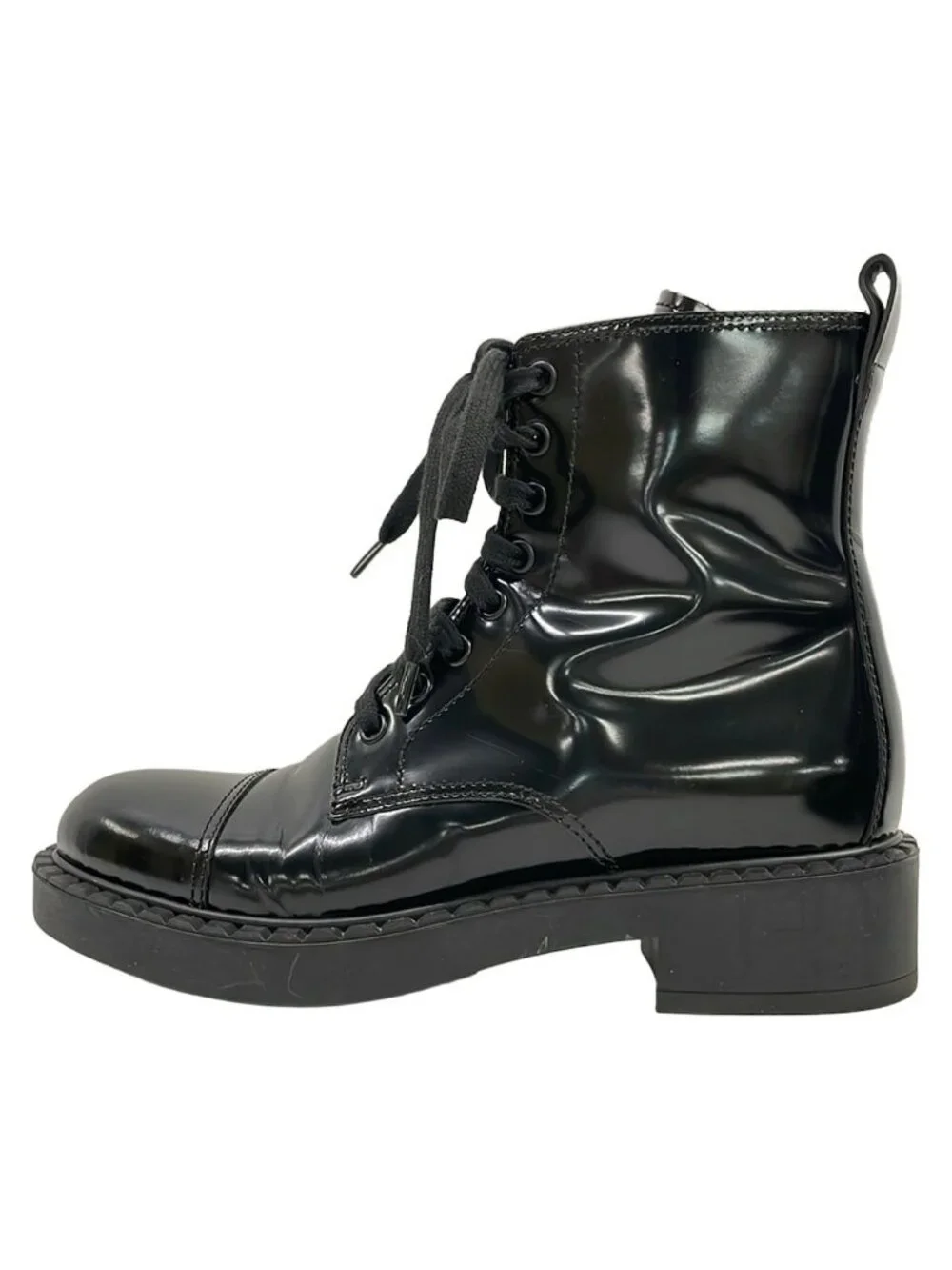 Prada Short Boots 36.5 Black Leather